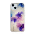 popo inkartのお花のスマホケース Soft Clear Smartphone Case