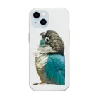 ウロコインコ好きの人へのなにみてるの？ Soft Clear Smartphone Case