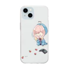 usabit.のぐっず屋さんのトマトぶちまけにゃこ師匠 Soft Clear Smartphone Case