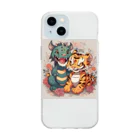 enryuu'sCLUBのPrettywithタイガー＆ドラゴン Soft Clear Smartphone Case