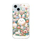 raio-nのハッピーフローラルファンタジー Soft Clear Smartphone Case