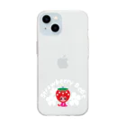 Illustrator Moca&Ram shopのいちごのお姫さまStrawberry BeBe🍓ストロベリーべべ Soft Clear Smartphone Case