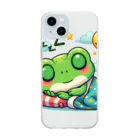 Shiba_IncのSleeping frogs(熟睡する蛙) Soft Clear Smartphone Case