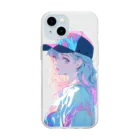 yanagi029の帽子女子 Soft Clear Smartphone Case