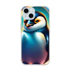 ヒョロガリメガネのペンギンとヘッドホン Soft Clear Smartphone Case