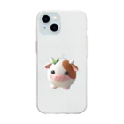 終わらない夢🌈の可愛い💕まんまる◯シリーズ✨　牛🐮 Soft Clear Smartphone Case