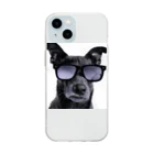 dogstagram.jpのサングラスをかけた犬 Soft Clear Smartphone Case