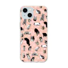 アニマル四字熟語のI LOVE CAT's　(PINK) 猫だらけ！最高にキュートな猫パラダイス！ Soft Clear Smartphone Case