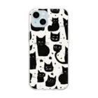 maonyaのぶち猫 Soft Clear Smartphone Case