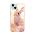 はなうさまほのうさぎとお城｡.:*･ﾟ Soft Clear Smartphone Case