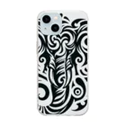 Nk-shopのElephant Tribal king Soft Clear Smartphone Case