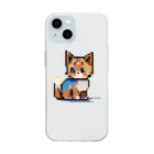 pikunekoのpikuneko　ペイントまみれ Soft Clear Smartphone Case