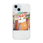 as企画のバッグ猫 Soft Clear Smartphone Case