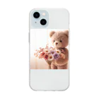 星パンダショップのはなとくま　～flower and bear～ Soft Clear Smartphone Case