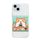 zuuu-の☆す☆し☆ね☆こ☆ Soft Clear Smartphone Case