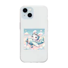 かわいいキャラクター・キュートパイロットのCUTIE PILOT MIMIE Soft Clear Smartphone Case