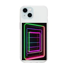 Association Against Mirroring SelfiesのAbstract_Neonsign Soft Clear Smartphone Case