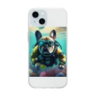 lovedogfamilly2の潜水士フレブルちゃん Soft Clear Smartphone Case