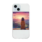 241028mada-mumeinadezaina-の女性の後ろ姿 Soft Clear Smartphone Case