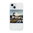 uj-ojiasnのかっこいい飛行機 Soft Clear Smartphone Case