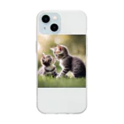 ai美女ショップの子猫の面倒を見る🐈 Soft Clear Smartphone Case