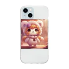 もこもこププちゃんのもこもこププちゃん Soft Clear Smartphone Case