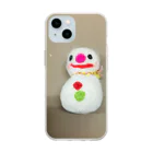 ポメラニアンのアリスくんの雪だるまの東海さん Soft Clear Smartphone Case