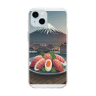 yamasan_の日本の食べ物 Soft Clear Smartphone Case