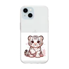 あにまるずのほわいとたいがー Soft Clear Smartphone Case