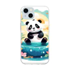 waterpandaの水辺のパンダ Soft Clear Smartphone Case