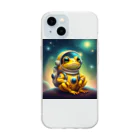 開運！黄色いものたちのカエルの宇宙飛行士 Soft Clear Smartphone Case