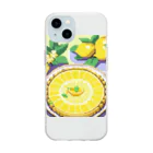 KZ_Graphicsの黄色いレモンタルトのような洋菓子 Soft Clear Smartphone Case