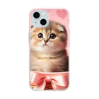 neko_shopのかごねこ４ Soft Clear Smartphone Case