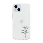 ペンで描く植物の詩のevening primrose  Soft Clear Smartphone Case