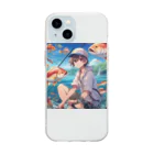 chillfishingの釣りガール爆釣！ Soft Clear Smartphone Case