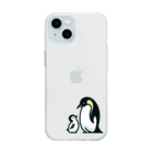 もふもふの森のペンギンのおやこ Soft Clear Smartphone Case