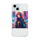 saka7914のサイバー女子 Soft Clear Smartphone Case