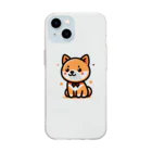 わんこグッズしょっぷcooの子犬の柴犬くん Soft Clear Smartphone Case