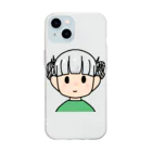 まめ大福の髪色自在な女の子（ツインお団子） Soft Clear Smartphone Case