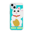 rico39rico39のオリジナルまねきねこキャラクターRICONEKOが登場！ ソフトクリアスマホケース