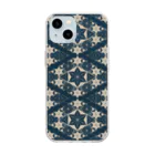 Pattern Bの【覚】紺色 / 麻の葉 Soft Clear Smartphone Case