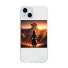 241028mada-mumeinadezaina-の卒業式前の女性の切ない後ろ姿 Soft Clear Smartphone Case