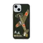 NYAO_AVIATIONの中島 四式戦 疾風 Ki-84 HAYATE 飛行第73戦隊機 スマホケース（アーミーグリーン） Soft Clear Smartphone Case