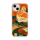 あずきば-あたりの着物猫シリーズ Soft Clear Smartphone Case