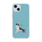 ノグチマリコ　動物のイラストレーターのフリスビードッグ Soft Clear Smartphone Case