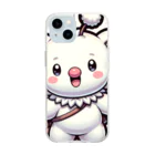 かーふくんのあがきショップのふわりん Soft Clear Smartphone Case