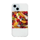 Crepe Collection Center 【CCC】のラズベリーミックス Soft Clear Smartphone Case