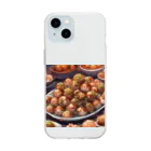 happiness_shopの大阪発祥のご当地グルメ、「大阪たこやき」 Soft Clear Smartphone Case