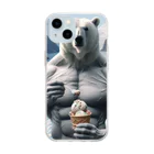 george-weblogの白クマッチョ Soft Clear Smartphone Case