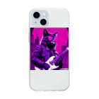 jujumarucatのROCKYCAT　ギター５ Soft Clear Smartphone Case